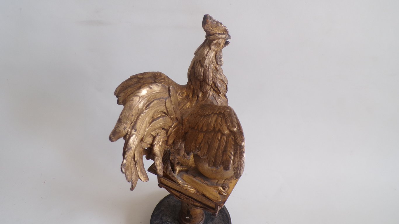 1830-1848 Louis-Philippe Gilded Rooster Flag Finial