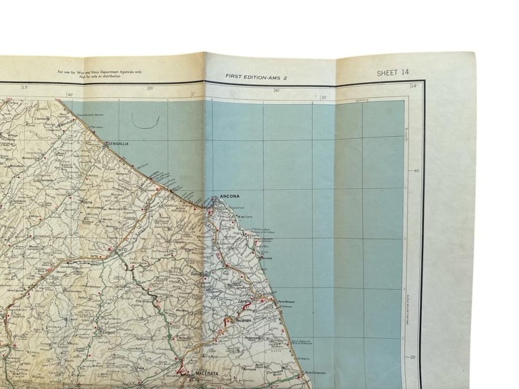 US WWII Road Map for the Italian Campaign ( Sheet nr 14 )