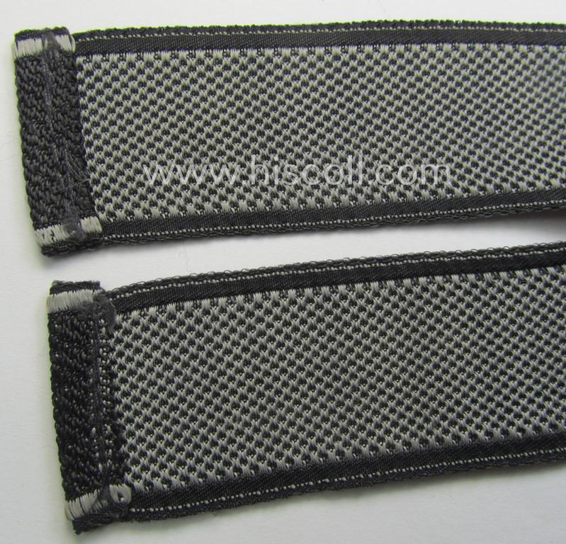 Waffen-SS, 1943-pattern cuff-title (ie. 'Ärmelstreifen') depicting the machine-woven Latin script text in silver-grey linnen as was specifically intended for usage by a member of the: 'SS-Frw.-Panzer-Grenadier-Regiment 48' - “General Seyffardt"
