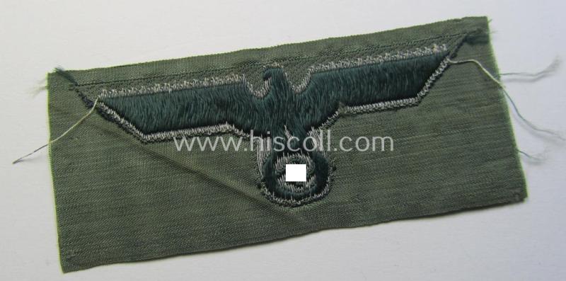 Superb, WH (Heeres) officers'-type cap-eagle and dito cocarde (both executed in so-called: 'flat-wire'- ie. 'BeVo'-weave pattern) as was specifically intended for usage on the: WH 'Knautschmützen' ie. 'Alter-art'-visor-caps (ie. 'Schirmmütz...