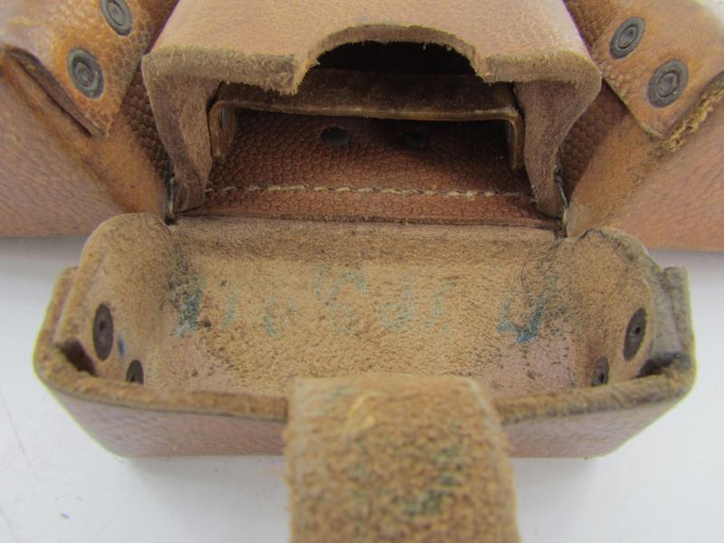 RARE matching set of brown leather K98 ammunition pouches