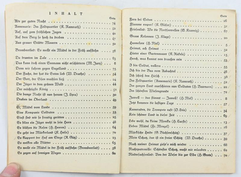 German WH Marching Songs Pocket Book