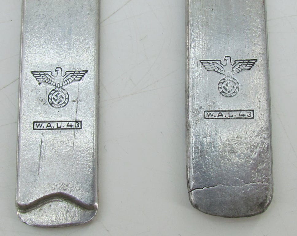 Wehrmacht Heer field cutlery set marked WAL 43