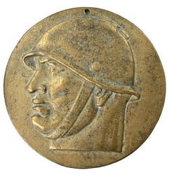 Italian WW2 Fascist Italy Benito Mussolini Brass Wall...