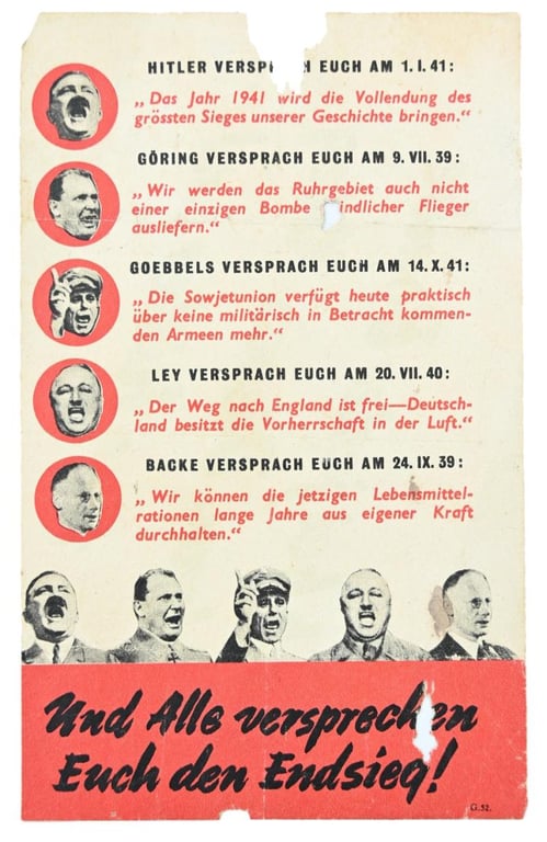 Allied WW2 Droppingsflyer 'Krieg Hitler fing an!'