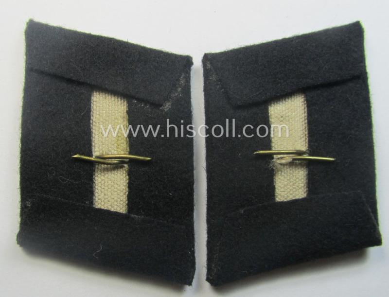 Pair of WH (Luftwaffe) EM- (ie. NCO-) type collar-tabs as piped in the black-coloured branchcolour as was intended for usage by a soldier who served within a: 'LW-Pioniere o. Bau-Abts. o. Rgts.'