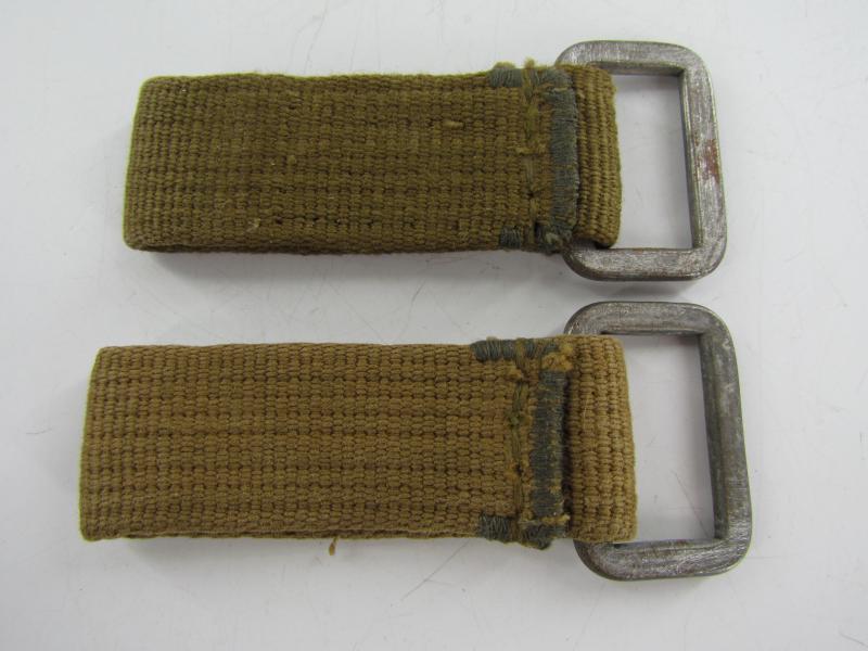 2 x Wehrmacht tropical ‘Afrikakorps’ D-ring in webbing