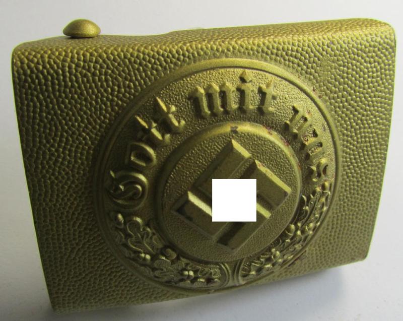 Superb, golden-coloured- and/or steel-based: 'Wasserschützpolizei'-belt-buckle being a maker- (ie. 'C.T.D.' or 'C.T. Dicke'-) marked example that comes in an overall wonderful condition