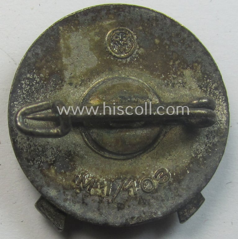 DJ (ie. 'Deutsches Jungvolk in der HJ') enamelled so-called: 'DJ-Schiessauszeichnung' (or: DJ-shooting-badge) that is nicely maker-marked: 'RzM' and/or 'M1/103' on its back