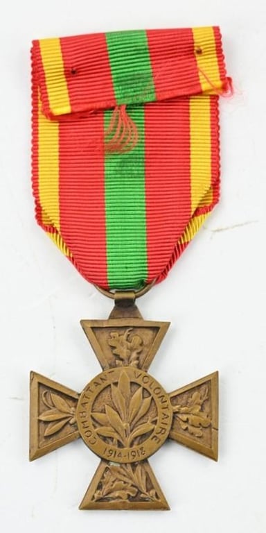 French WW1 Volunteer Combatant's Cross