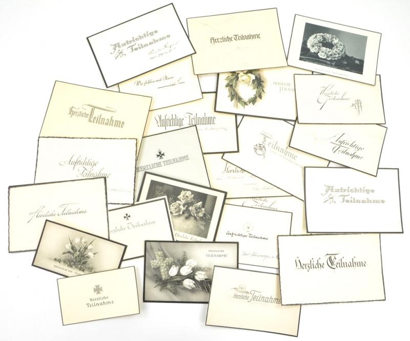German WW2 Sincere Condolences Cards