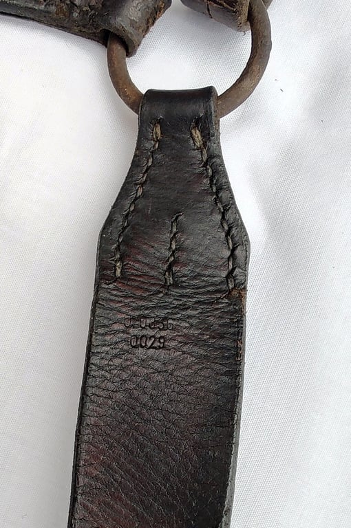 Wehrmacht leather Y-straps ‘Koppeltragegestell’ with RBNr.