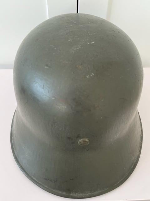 WWI GERMAN HELMET REFURBISHED IN THE 1930s.