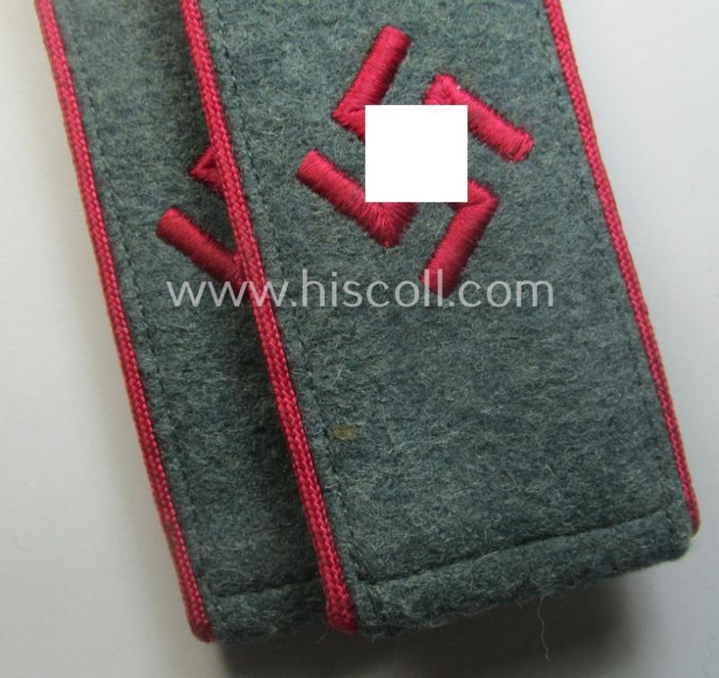 Pair of EM- (ie. NCO-) type 'Sicherheitsdienst'- (ie. 'SD'-) related shoulderstraps: 'Schützmannschaften' (ie. 'Schuma')