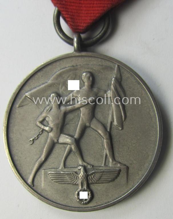 WH Austrian-occupation- (ie. 'Anschluss'-) medal: '13. März 1938' being a neat (albeit minimally tarnished) example that came as issued and/or recently found