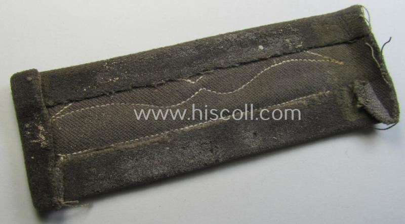 Moderately used- and/or tunic-removed, WH (LW) bluish-grey-coloured- and/or woolen-based, officers-pattern rank-patch (aka 'moustache'): 'Leutnant' (ie. lieutnant)