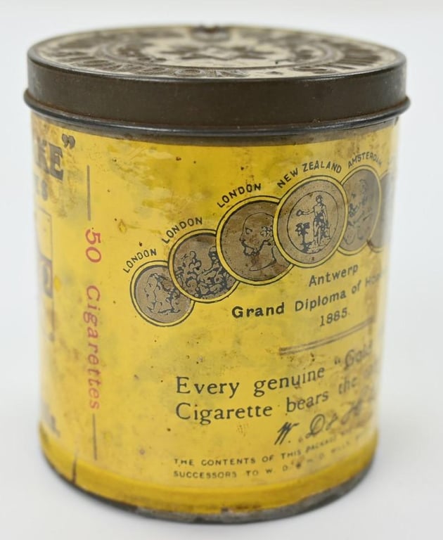 British WW2 Gold Flake Cigarettes Tin Can