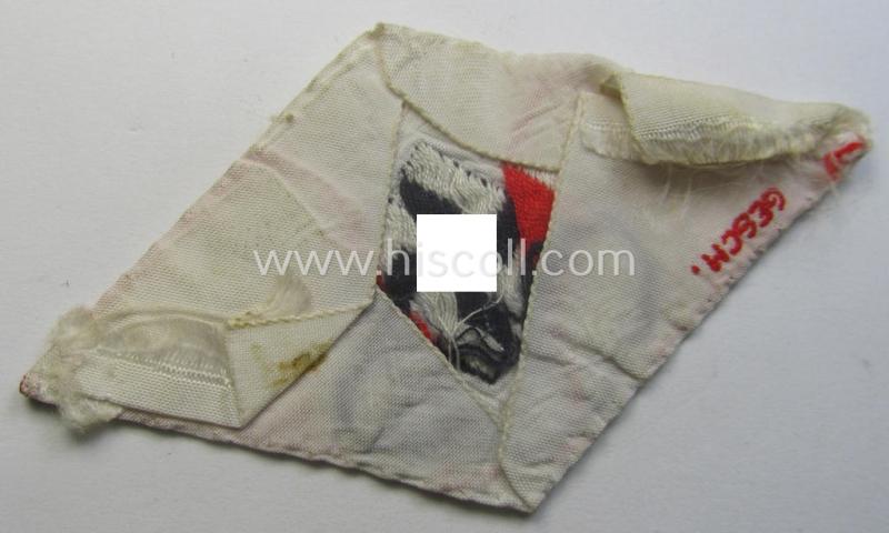 'Standard-issued'-pattern, 'Hitlerjugend'- ie. 'Bund Deutsche Mädel (HJ/BDM) so-called: 'Ärmelraute' as was executed in so-called 'BeVo'-weave pattern