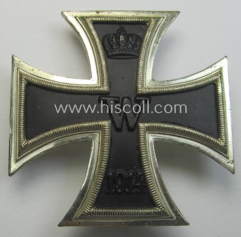 WWI-period, Iron Cross 1st class (or: 'Eisernes Kreuz 1. Klasse') being a very nicely preserved- (albeit typical non-maker-marked!) example that was produced (in the late thirthies) by the: 'Wilh. Deumer'-company