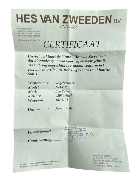 Deactivated Lee-Enfield no4 mk1* Canadian Longbranch made 1942