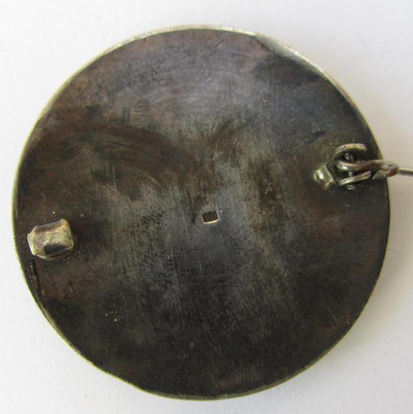 Neat - and actually rarely encountered! - so-called: RFC (ie. 'Reichsgemeinschaft freier Caritasschwestern' (or: German nurses' association) badge (ie. 'Dienstbrosche') as executed in genuine '800'-marked silver