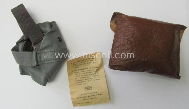 Neat - and fully complete! - 'standard'-issue pair of WH sun- (ie. protective-) glasses (of the make ie. type: 'Zeiss- Umbral') that came stored in their period, typical, brown-coloured- and/or 'plastic-like' pouch ie. etui