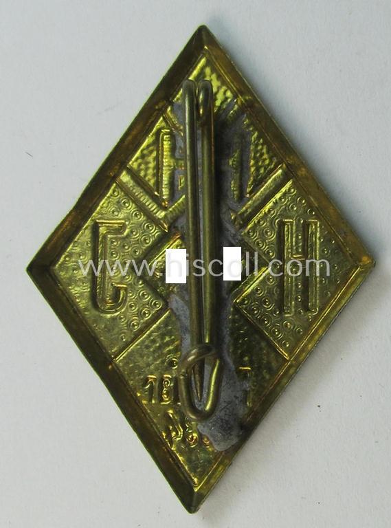 Attractive - and scarcely encountered! - HJ- (Hitlerjugend-) ie. WHW-related day-badge (ie. 'tinnie' or: 'Veranstaltungsabzeichen') as was issued to commemorate a HJ- ie. WHW-related gathering ie. rally held on: '11. Februar 1934'