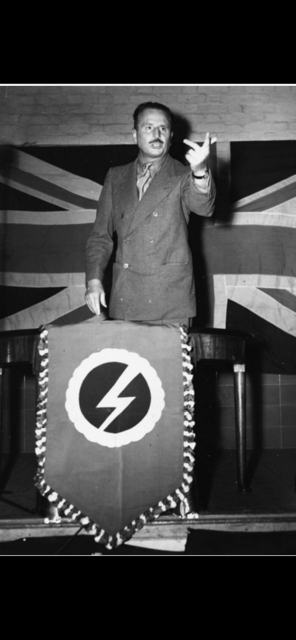 EXTREMELY RARE 1930s BRITISH UNION OF FASCIST POLITICAL RALLY BANNER/STANDARTE.