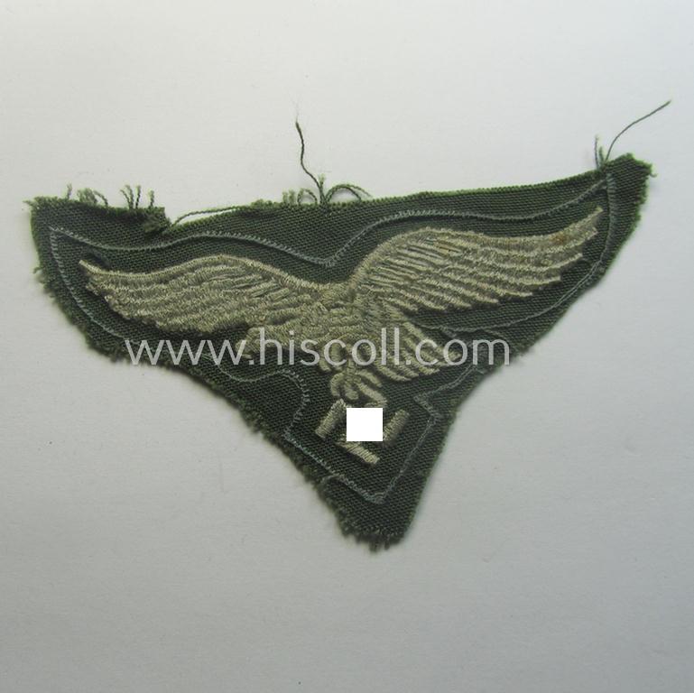 WH (Luftwaffe) machine-embroidered breasteagle, as was specifically intended for usage on the paratrooper-jumpsmocks (ie. 'FJ-Knochensäcke')