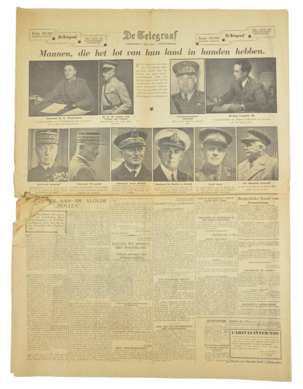 Dutch Telegraaf Newspaper 11 May 1940