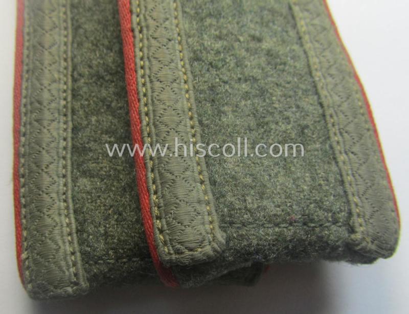 Pair of WH (Heeres) early- (ie. mid-) war-period- (ie. 'M40'- ie. 'M43'-pattern), 'standard-issued' NCO-type shoulderstraps as was intended for an: 'Unterwachtmeister eines (Sturm)Art.-Abts. o. Rgts.'