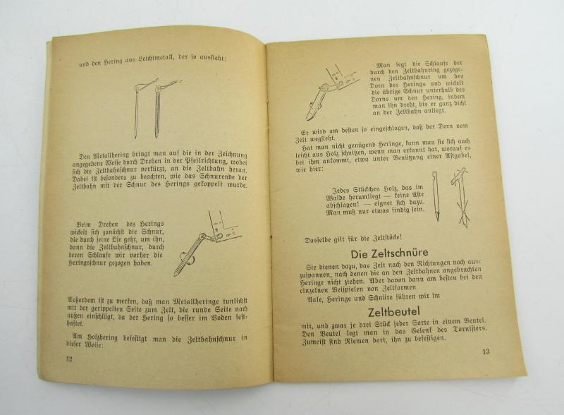 Instruction booklet on how to correctly set up tents