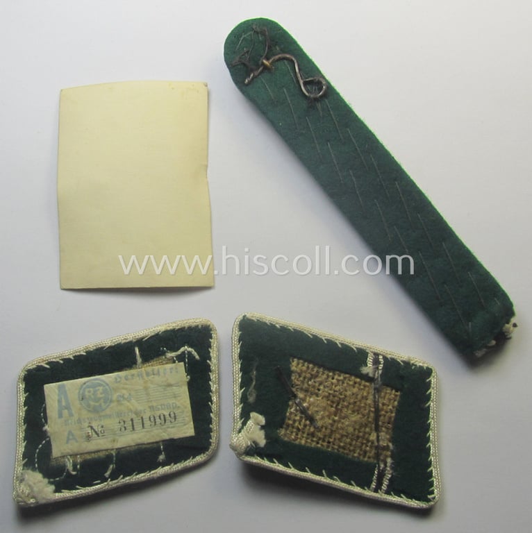 Superb, SA (ie. 'Sturmabteilungen') collar-patch-/shoulderboard-set (ie. 'Kragenspiegel- u. Schulterstücksatz'): 'SA-Oberscharführer' - 'SA-Standarte 11/118' ('SA-Gruppe Kurpfalz o. Nordsee')