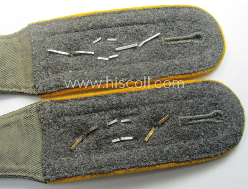 Pair of early-period- (ie. 'Reichswehr'), WH (Heeres) 'cyphered' NCO-type shoulderstraps, as executed in neat 'rib-cord'-like linnen as was specifically intended for an: 'Oberfeldwebel des Kavallerie o. Reiter-Rgts. 16'