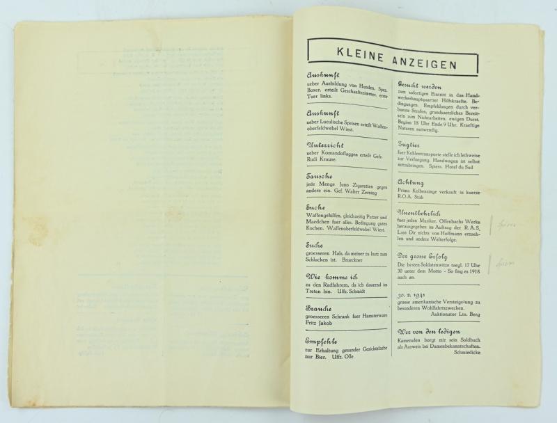 German WH Christmas Booklet 'Radf. Aufkl.-Schwadron 208'