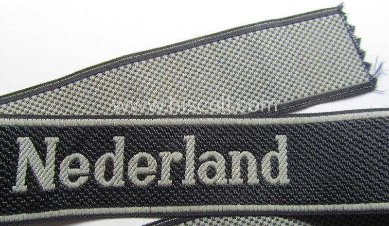 Waffen-SS, 1943-pattern cuff-title (ie. 'Ärmelstreifen'): '23. SS Freiwilligen-Panzer-Grenadier Division' ("Nederland")