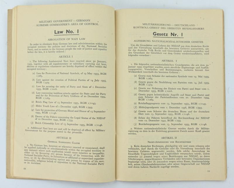 German Occupied Regulations Book 12th Army Group