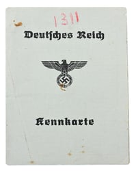 German Third Reich ID Pass Kennkarte