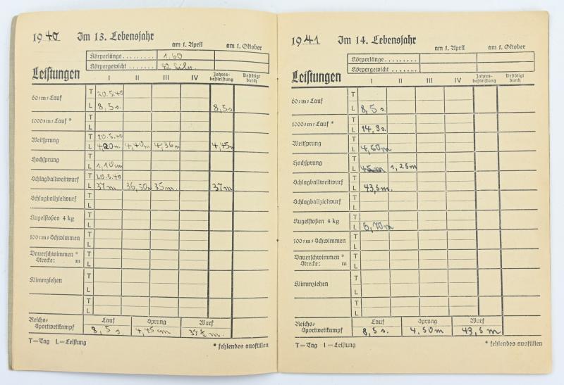 German Hitler Youth Sports Notebook