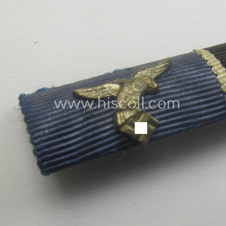 2-pieced, WH (LW) ribbon-bar (ie. 'Feld- o. Bandspange') showing the ribbons for a: WH 'DA der 4. Stufe' and a  Czech 'Anschluss'-medal