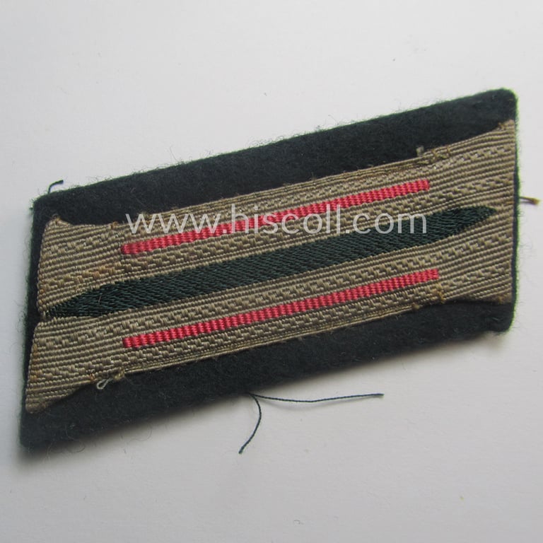 Fully matching pair of pre- (ie. early-war-) period WH (Heeres) 'M36' (ie. 'M40'-) type collar-patches (ie. 'Einheitskragenspiegel') as piped in the bright-pink-coloured branchcolour as intended for a: 'Soldat der Panzer o. Panzerjäger-Trpn.'
