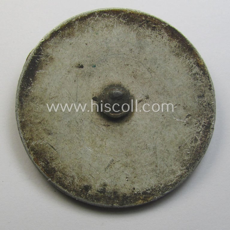 Neat - and fairly unusually seen! - WWII- (ie. TR-) period, so-called: license-plate-plaque, being a bright-red-coloured- and/or aluminium-based example that shows the superimposed text: 'Der Landrat in Opladen'