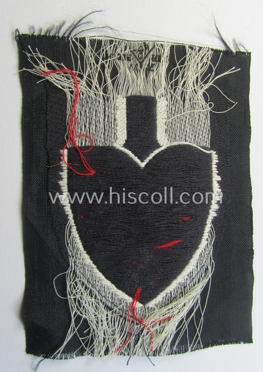 Attractive, 'BeVo'-woven, enlisted-mens'- (ie. NCOs'-) pattern so-called: RAD (ie. 'Reichsarbeitsdienst') sleeve-badge (or: 'Dienststellenabzeichen') bearing the specialist- ie. unit-designation that reads: '356/6'