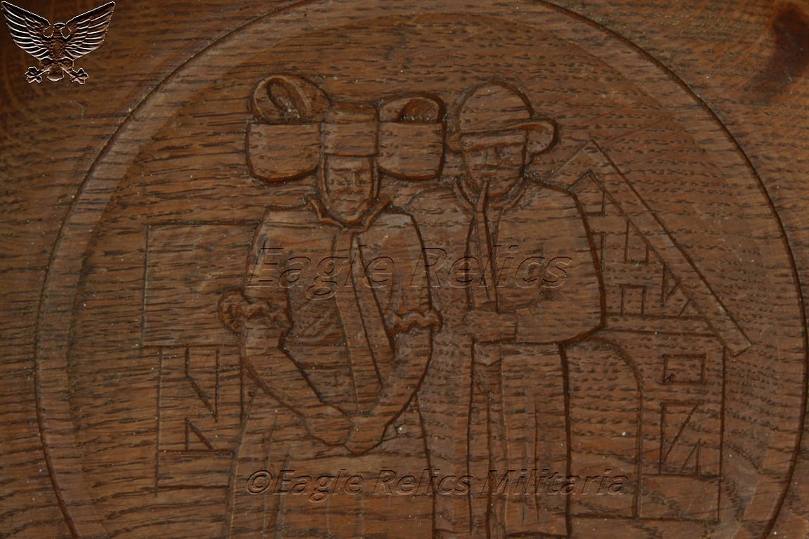 Period Carved Wooden "Thank you for our Bread" Plate
