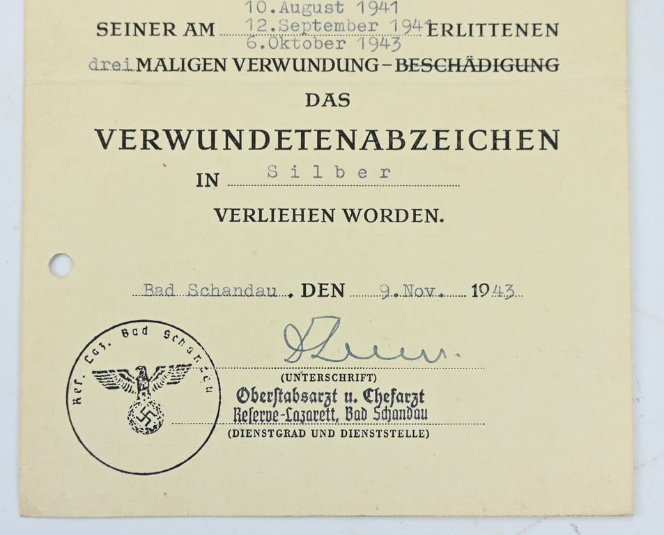 German WH Wound Badge in Silver