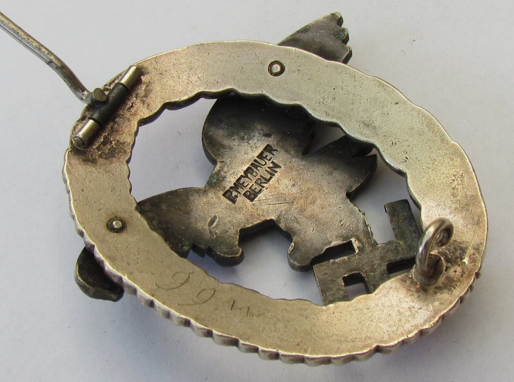 Luftwaffe Observer Badge by P. Meybauer, Berlin – Early Tombak/Buntmetall