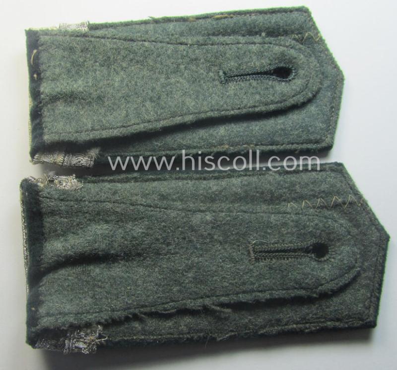 Pair of WH (Heeres) EM-type (ie. 'M36-/M40'-pattern- and 'pointed styled-') 'cyphered' shoulderstraps as was intended for usage by a: 'Soldat u. Offiziers-Anwärter des Gebirgsäger-Rgts. 136'
