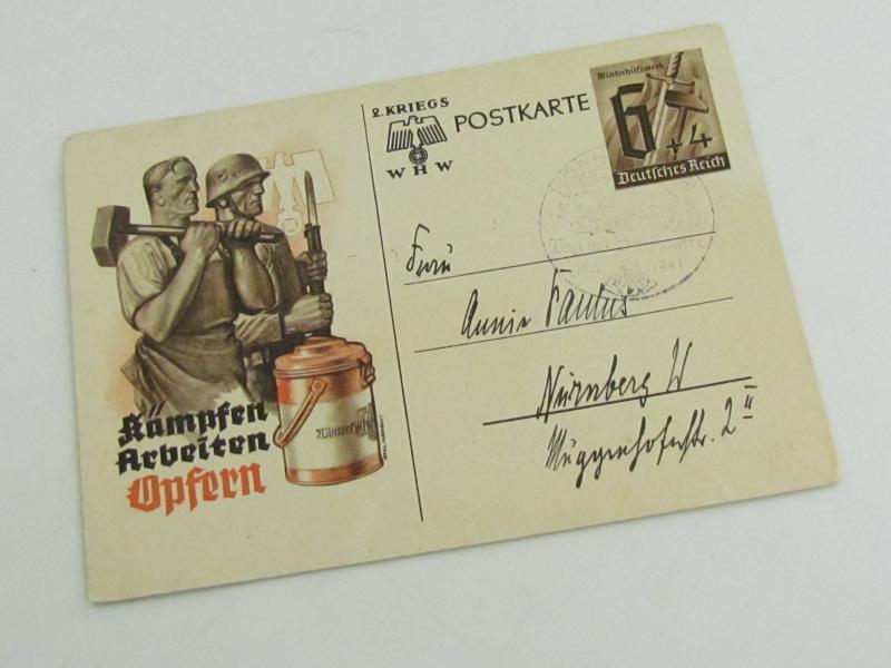 (Postcard) Winterhilfswerk (WHW) Kämpfen Arbeiten Opfern