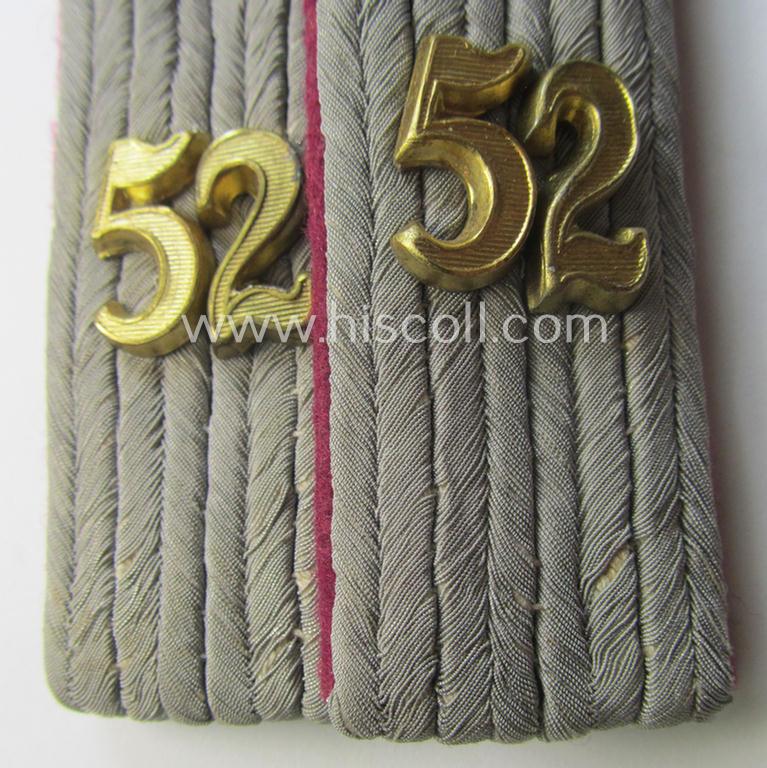 Pair of WH (Heeres) 'cyphered', officers'-type shoulderboards: 'Ltn. des Nebelwerfer-Rgts. 52'
