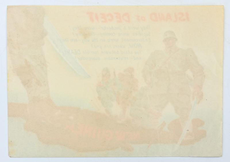 Japanese WW2 Propaganda Leaflet "Island of Deceit''